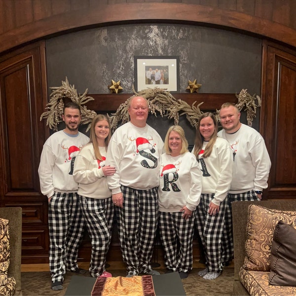 Christmas Plaid Pajama Pants Xmas Eve Family Pocket Pajamas Buffalo ...
