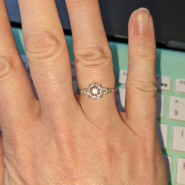 Antique Vintage 0.65 TCW Round Rose Cut Colorless Moissanite Engagement ...