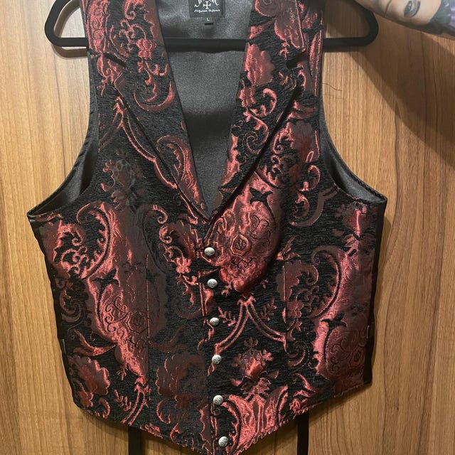 ARISTOCRAT VEST - Red/black Tapestry - Etsy