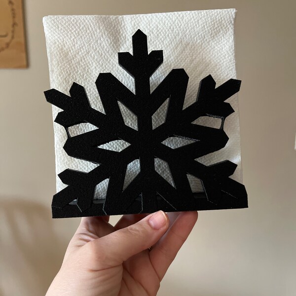 Napkin holder snowflake shape gold main image 1