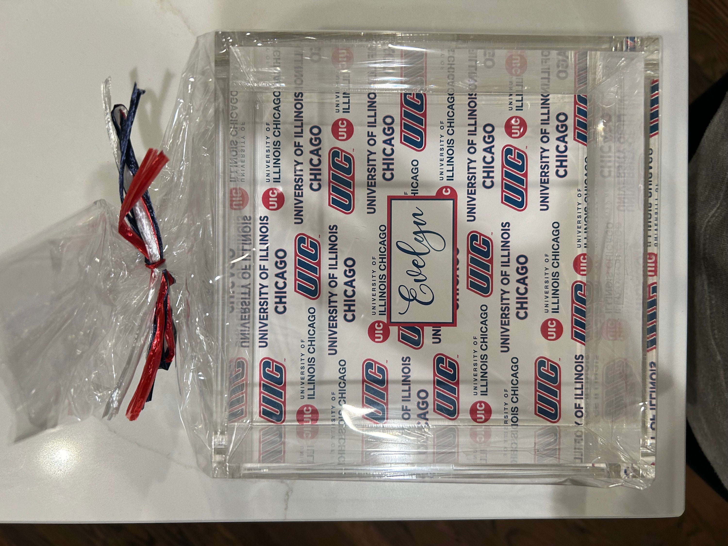6"Square Lucite Tray With Personalized As You Like It, College Themed, Gift for Graduation