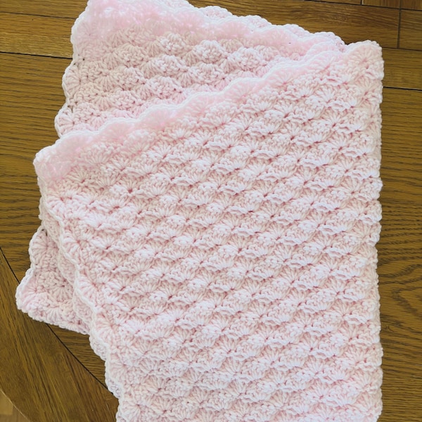 Easy Baby Blanket Crochet Pattern PDF, Shell Stitch Beginner Friendly ...