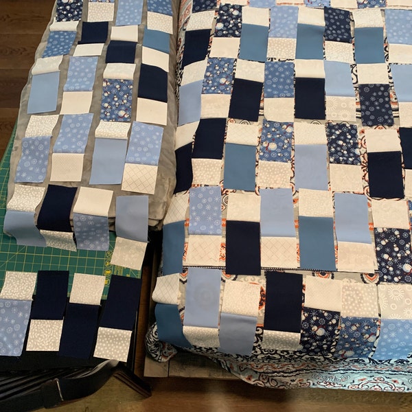 Brick Snowman Quilt Kit Fabric Pattern and Binding and Backing Included ...