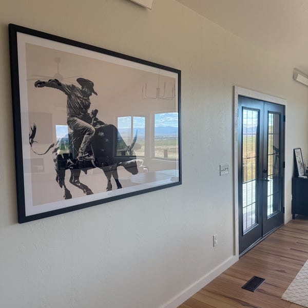 Gothic Western Bull Rider Print - Minimalist Rodeo Wall Decor - Etsy