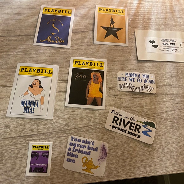 Broadway Stamp Stickers (vinyl) - Broadway Stickers, Musical Stickers ...