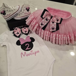 1st Birthday Minnie Tutu Outfit, Minnie Birthday Tutu, Pink Minnie tutu, Birthday outfit,