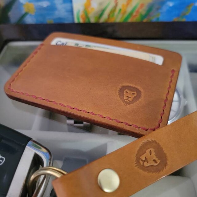Mens Leather Card Holder with Money Clip MIN-2107 Tan