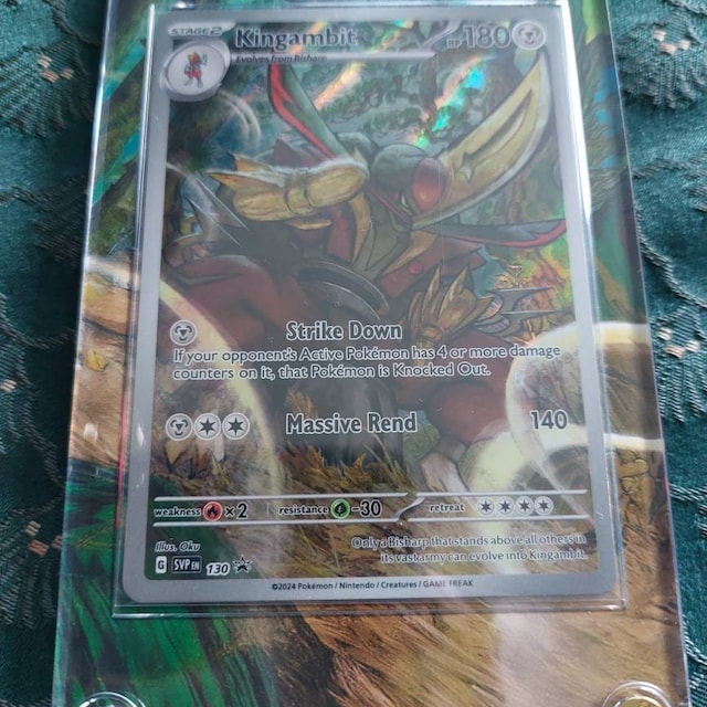 kingambit pokemon card price Kingambit Full Art Black Star Promo SVP 130, NM Pokemon Card main image 1