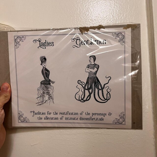 Vintage Funny Toilet Sign | Quirky Bathroom Art | Ladies Gents
