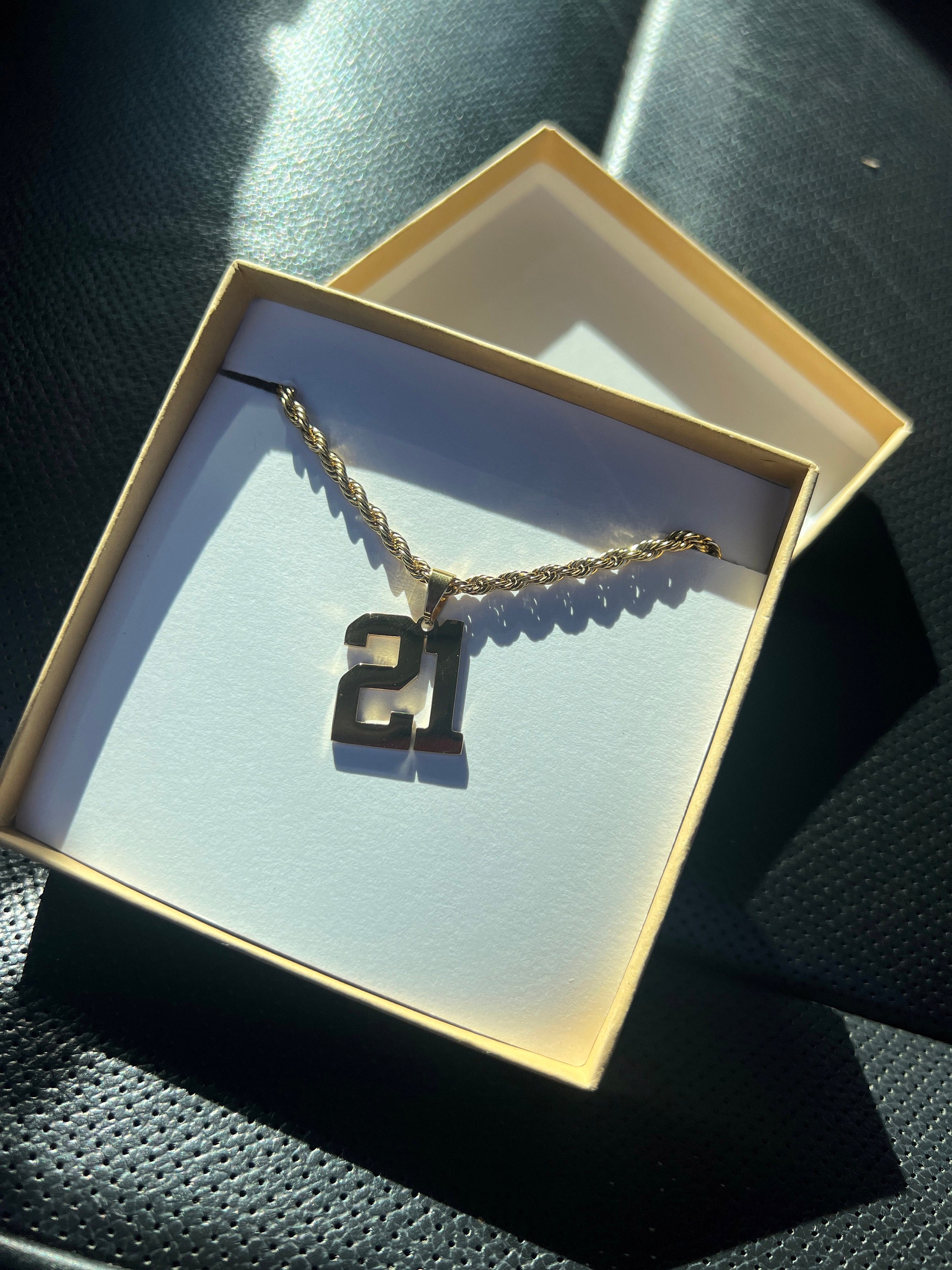 Baseball Player Number Pendant Necklace • Personalized Jersey Number Necklace for Boys • Baseball Player Gift • Kids Sports Number Necklace