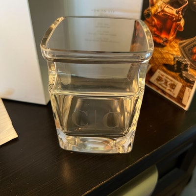 Custom Whiskey Cigar Glass Holder Engraved Rocks Glass, Personalized ...