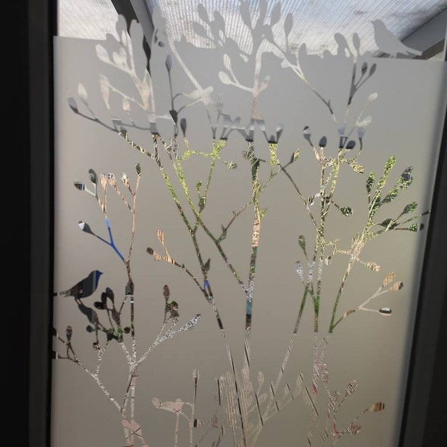Gräser Äste Glasdekor Fenster Sichtschutz Folie Aufkleber Glastattoo  Sandstrahloptik Milchglasfolie Glasaufkleber Deko Gras Ast g414 - .de