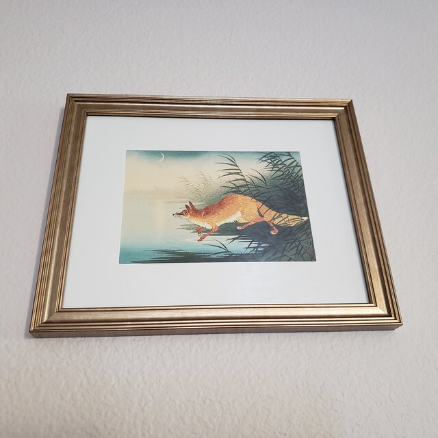 Red Fox Art Print, Japanese Fox Painting, Asian Fox Wall Art