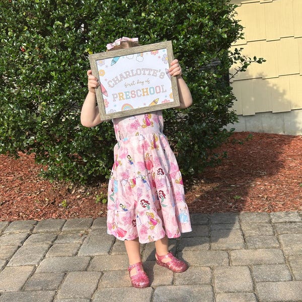 Editable First Day of Preschool Sign Printable First Day of Pre-school ...