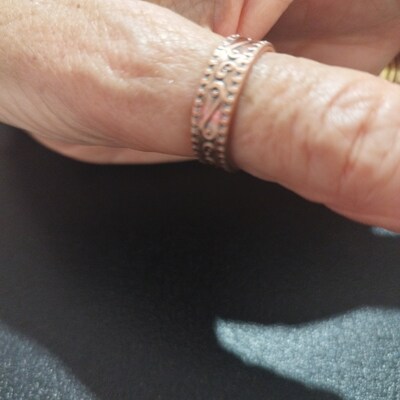 Anello In Rame Massiccio Regolabile Fatto A Mano – Unisex, Terapia Artrite, Spedizione UK - Foto 2