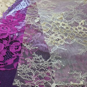 Off White Lace Fabric French Lace Chantilly Lace Bridal | Etsy