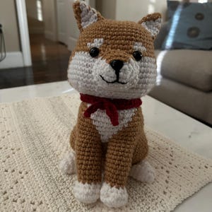 ハンドメイド あみぐるみ　犬のあみぐるみ　ビックモタポさん22cm ⑩ あみぐるみいぬ✴︎愛犬お作りします