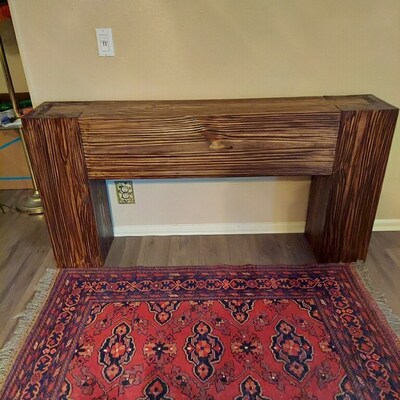 Modern Rustic Console Table Rich Walnut verified Etsy Seller - Etsy