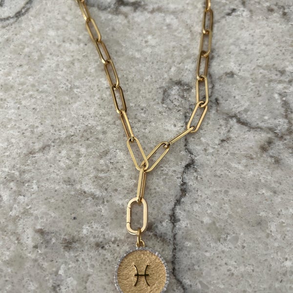 14K 18K Solid Gold Elongated Enhancer, Oval Clasp for Charm Holder ...