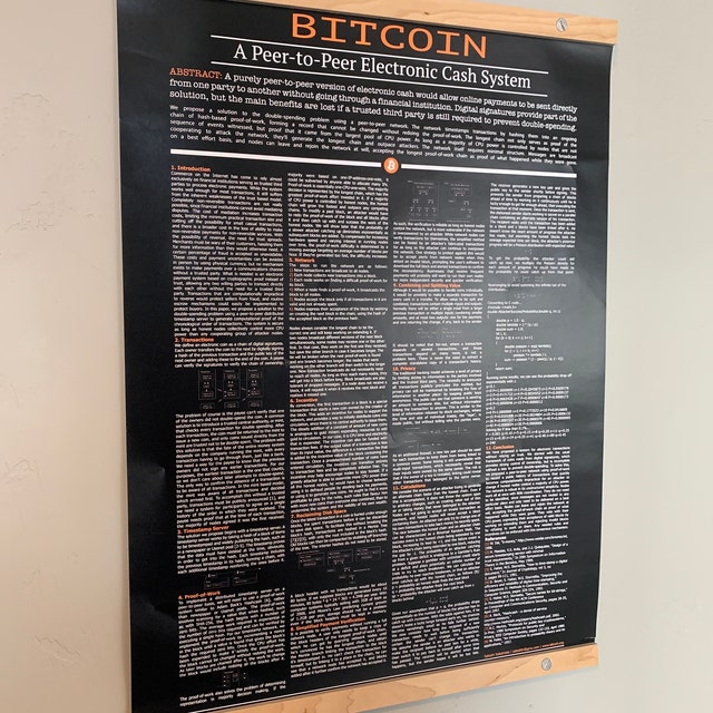 Poster Bitcoin - Affiche Du Livre Blanc De Satoshi Nakamoto - Format A2 (59,4 X 42 Cm) Sur Papier épais 250 G/m² - Idéal Pour Traders, Investisseurs, Décoration Bureau - 5