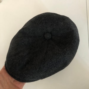 Dark Gray Wool 8 Panel Peaky Blinders Hat, Baker Boy Hat, Irish Flat ...