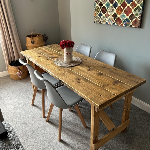 Folding Rustic Dining Table - Etsy UK