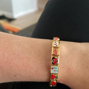 Personalized Italian Bracelet, Custom Gold Italy Charms, Gold Italian Bracelet, Italy Charms, Gold Italian Charm Bracelet, Gift for Her