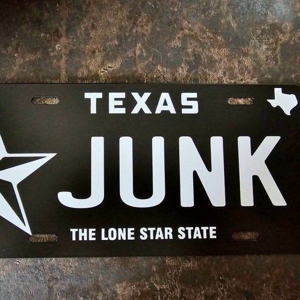Personalized texas license plate your name any text custom black white