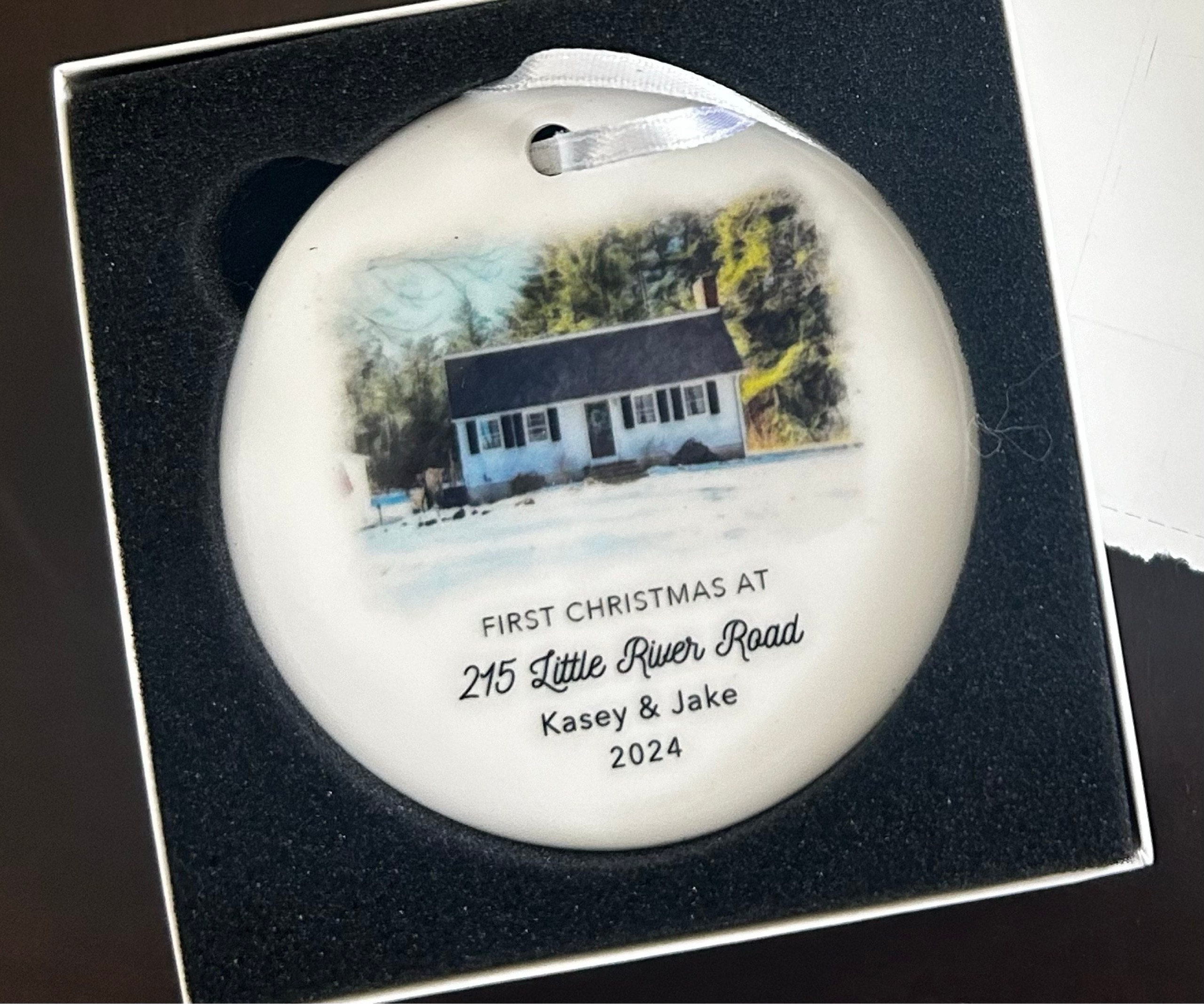 New Home Ornament - Personalized New Home Christmas Ornament - Watercolor Photo Ornament
