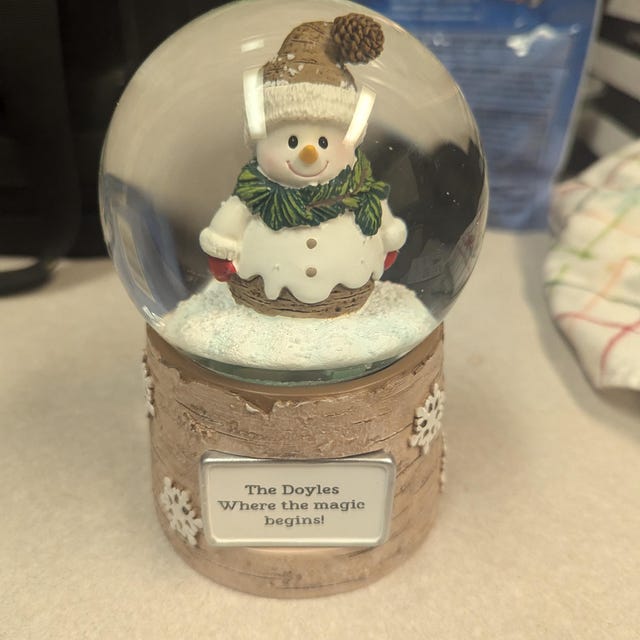 Snowman Personalized Christmas Snow Globe, Gifts for