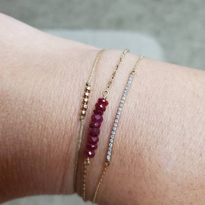 Iolite and amethyst bracelet gold Gemstone beaded bracelet Layering Bracelet Amethyst jewelry Dainty gemstone jewelry Minimalist bracelet