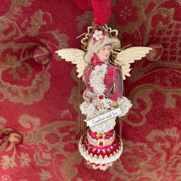 Victorian Christmas Ornament. Angel Ornament. Victorian Angel Ornament