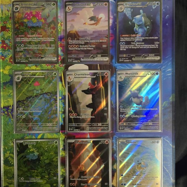 Pokémon 151 Starter Evolution Set Pokémon Card Display Frame Case ...