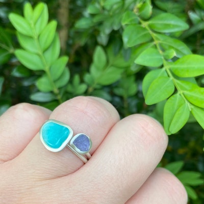 Sterling Silver Natural Sea Shell Ring bohemian Ring boho - Etsy