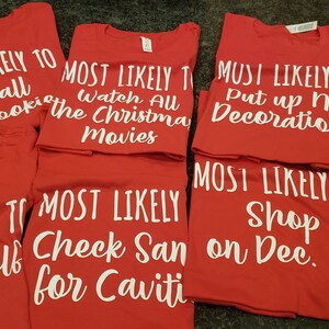 Christmas Shirt Family Christmas Shirt Most Likely to Shirt - Etsy