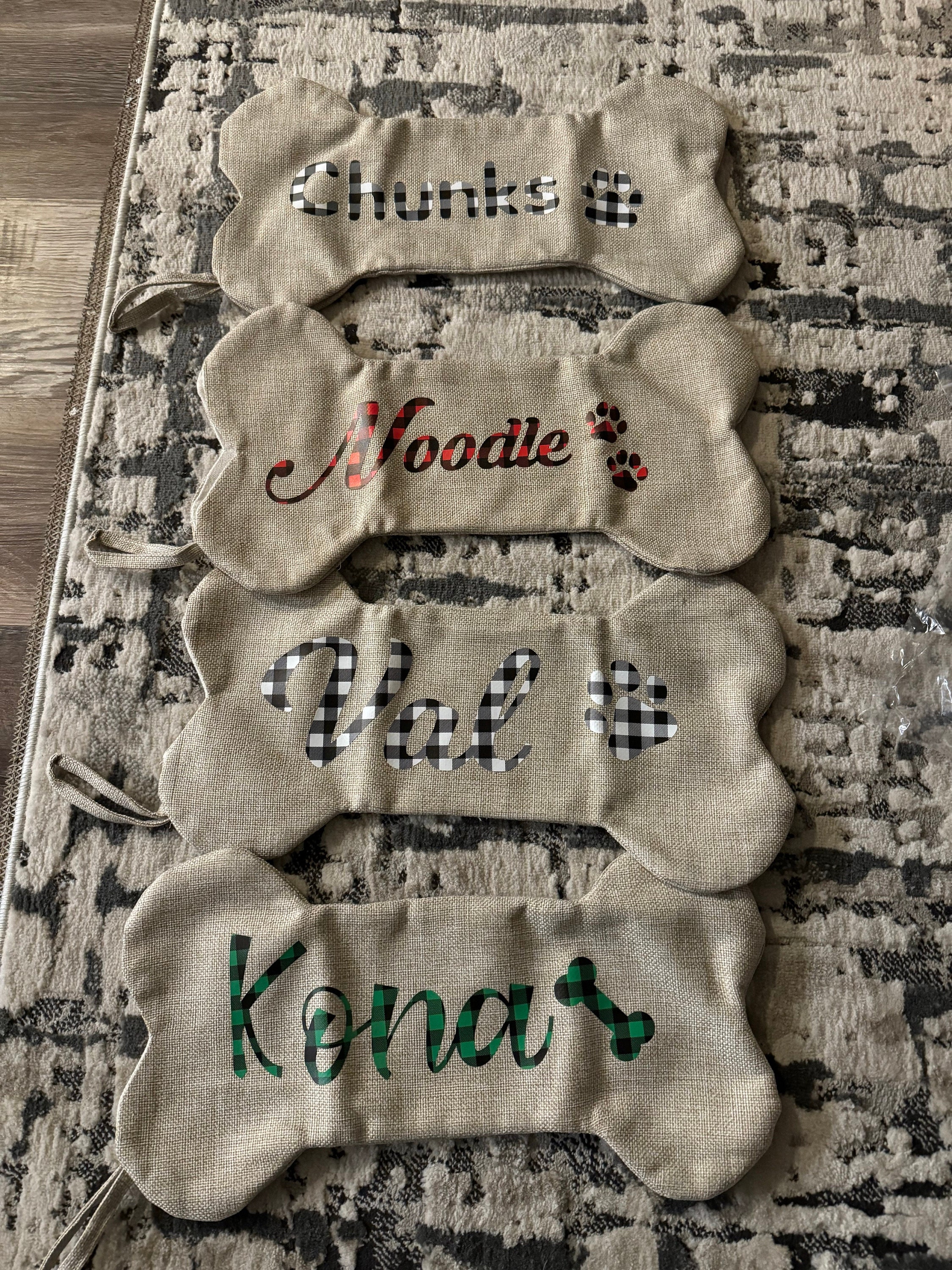 Dog Stockings Personalized Christmas Stockings Dog Bone Stockings with Name for Holiday Stocking Custom Stocking Pet Christmas Gifts for Dog