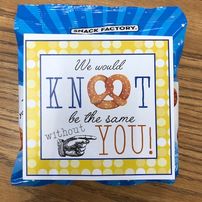INSTANT DOWNLOAD Pretzel Appreciation Printables Flipz Thank You School ...