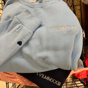 Custom Embroidered Roman Numerals Sweatshirt for Couples, Add Your ...