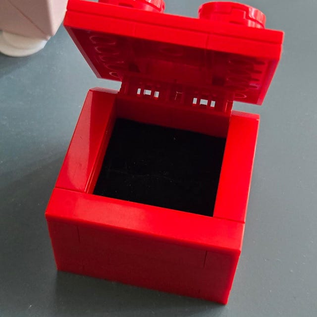 RED Brick Ring Box Made With LEGO® (single Slot) Gift Proposal - Main Image
