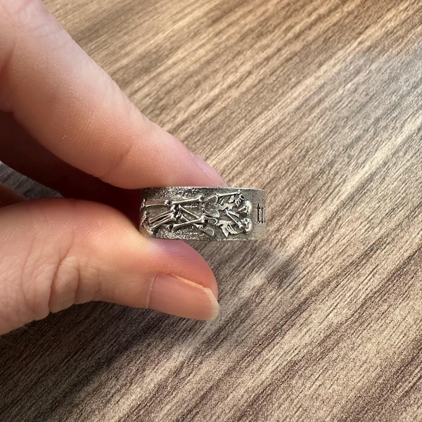 Christian Cross Men Promise Ring, Cross Handmade Wedding Band, Silver ...