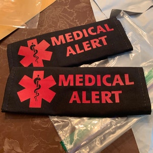 CUSTOM Medical Information Seatbelt Cover - Etsy