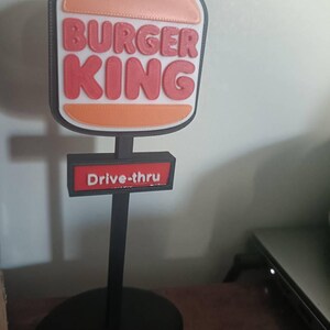 3D Printed Burger King Sign – Retro Kitchen Decor - Etsy