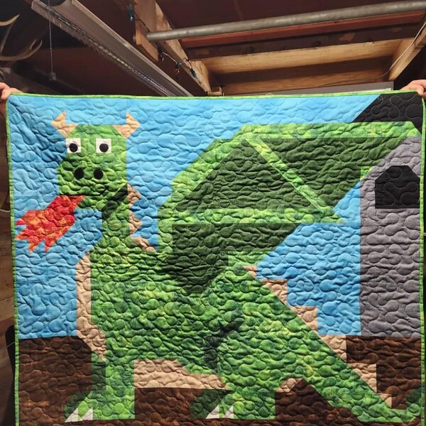 Video Game Themed Quilt Pattern, 3 Sizes: 56x56, 42x42, and 28x28 ...