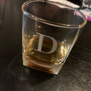 Single Rocks Glass Personalized W/ Single Initial Individual - Etsy