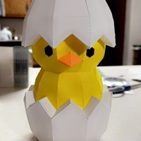 Chick in Egg Papercraft 3D DIY Low Poly Paper Crafts Easter Decor Model ...
