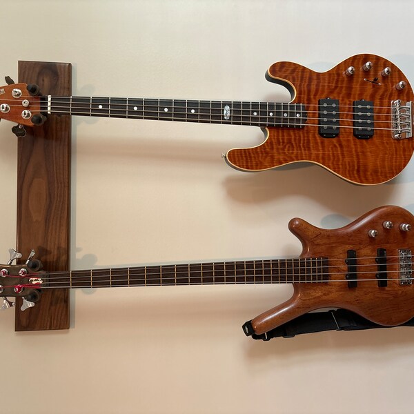Guitar Wall Mount - Walnut Guitar Rack - Instrument Wall Display ...