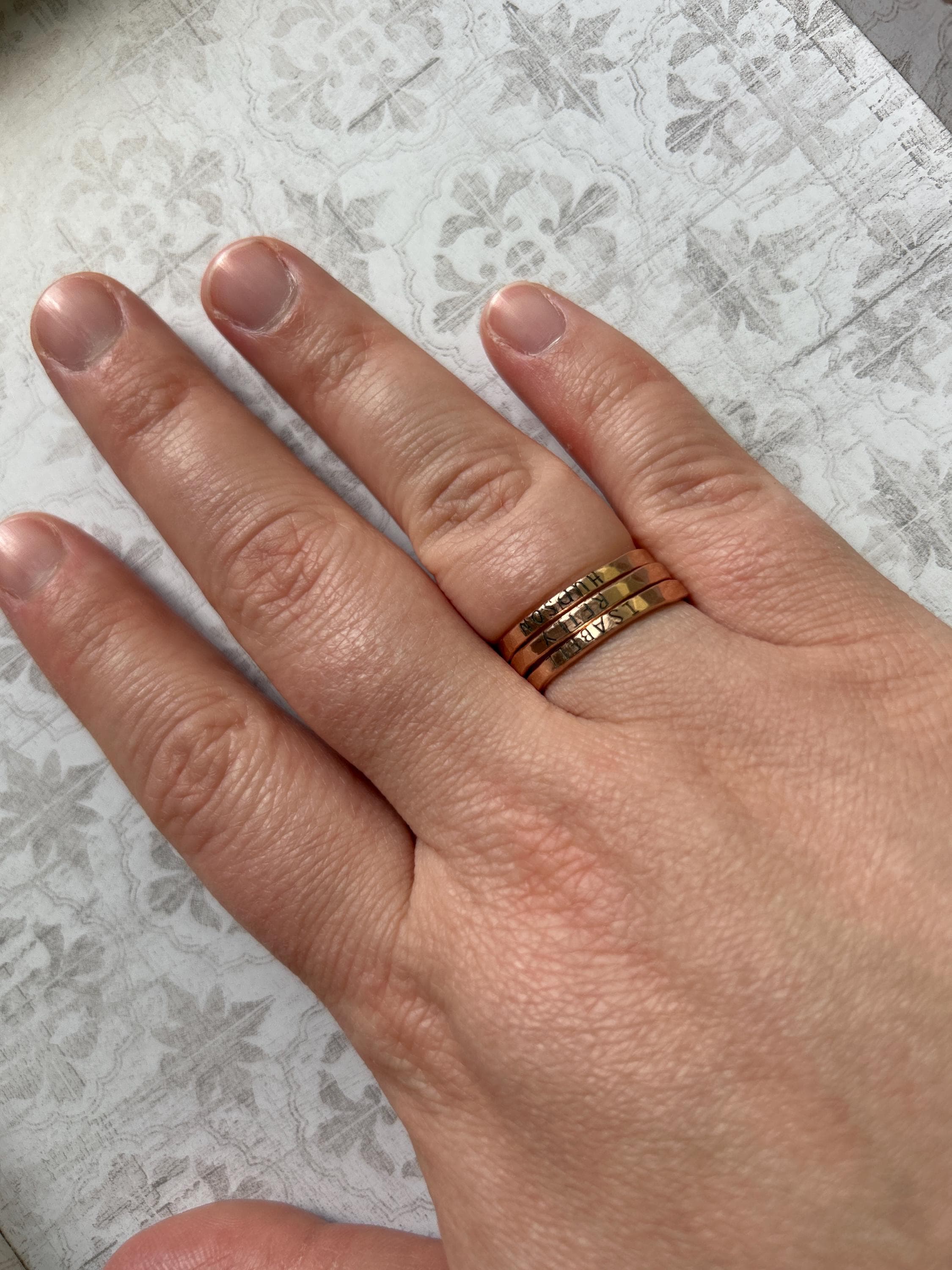 Design Your Own Stacking Ring Set | Name Rings | Stacked Ring Set | Mom Stacking Rings | Gold Name Rings | Gift for Her | Mother Gift Day