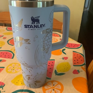Sea Life Stanley Quencher 40oz, Stanley Mug, Engraved Tumbler, Engraved  Stanley, Sea Turtle Mug, Full Wrap Stanley, Travel Mug With Handle 