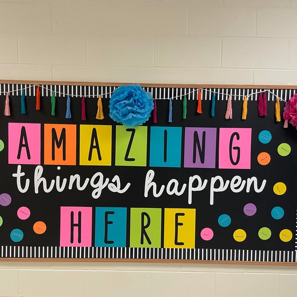 Teachers School Bulletin Board Cutouts DIY Kit "amazing Things Happen ...