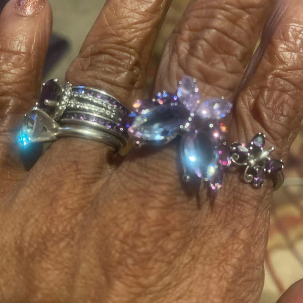 Purple Magenta Enamel Butterfly Opening Ring